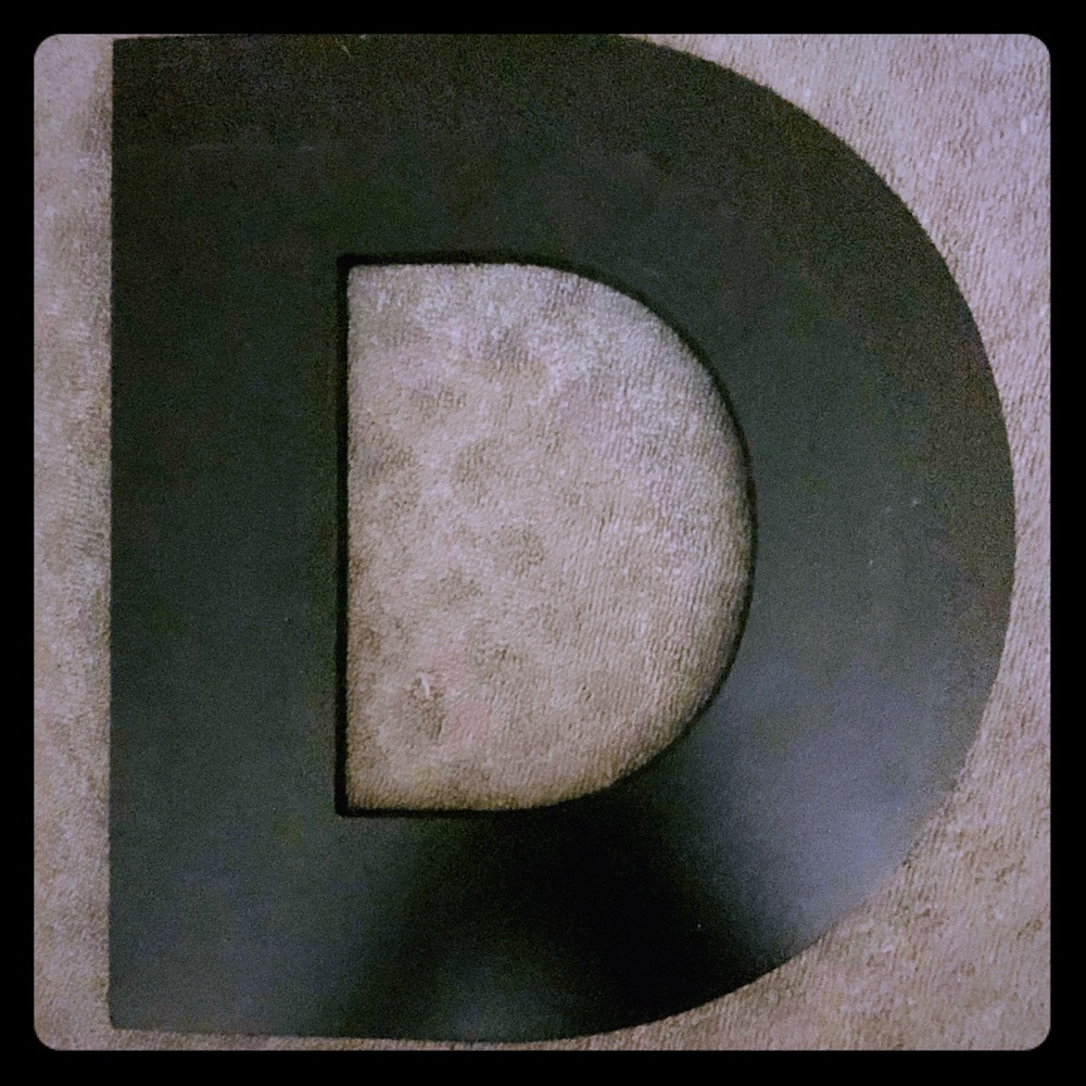 Black Letter “D” home decor